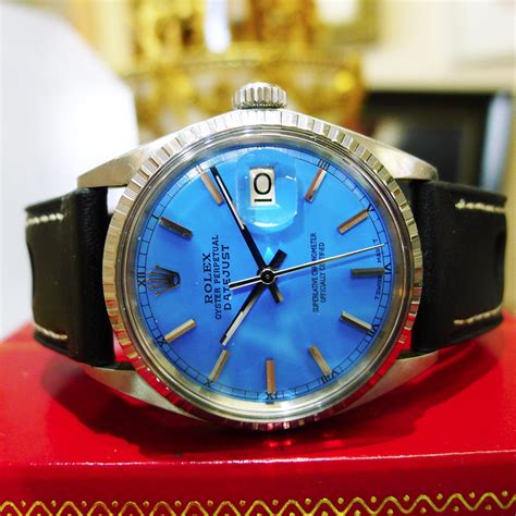 rolex watch with light blue face|rolex stainless steel blue face.